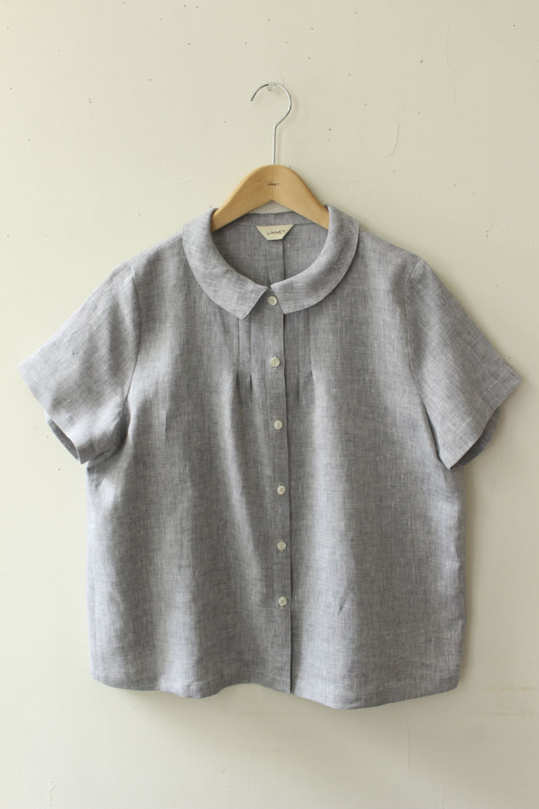 No.94小さなタックブラウス<br />
        シャンブレイ鳩羽色